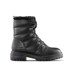 Cougar Black Leather Combat Boots